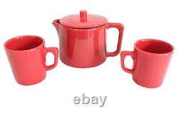 Mid Century Modern VERY RARE Red Limited of 200 MADE IN USA Teapot Mug Set MCM