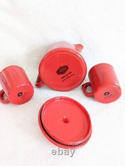 Mid Century Modern VERY RARE Red Limited of 200 MADE IN USA Teapot Mug Set MCM