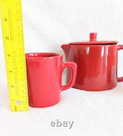 Mid Century Modern VERY RARE Red Limited of 200 MADE IN USA Teapot Mug Set MCM