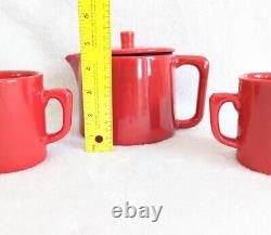 Mid Century Modern VERY RARE Red Limited of 200 MADE IN USA Teapot Mug Set MCM