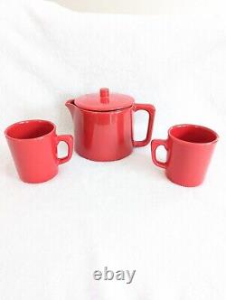 Mid Century Modern VERY RARE Red Limited of 200 MADE IN USA Teapot Mug Set MCM