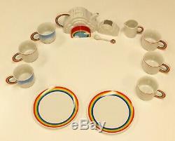 Mid Century Modern Vandor Imports Rainbow Tea Coffee Set Made in Japan 1979 1980