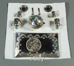 Miniature Teapot set Navajo Sterling Silver Wesley Whitman Signed