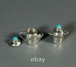 Miniature Teapot set Navajo Sterling Silver Wesley Whitman Signed