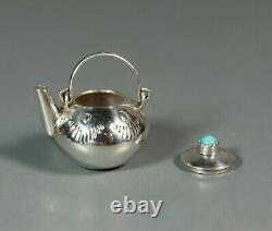 Miniature Teapot set Navajo Sterling Silver Wesley Whitman Signed