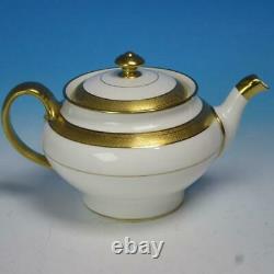 Minton England H1346 Gold Encrusted Teapot, Creamer and Covered Sugar Bowl
