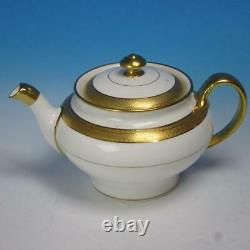 Minton England H1346 Gold Encrusted Teapot, Creamer and Covered Sugar Bowl