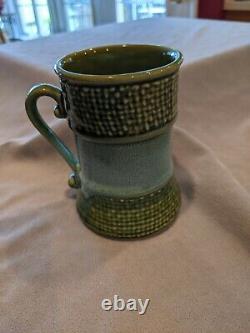 Modern 1970's Elongated Olive and Moss Green Tea Pot Set, 9 Pieces