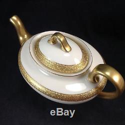 Morgan Belleek Gold Encrusted Teapot Tea Pot Vintage Porcelain A1