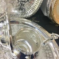 Moroccan Handmade Tea Set 6 Cups Tea Glasses, Teapot Handmade Tea Tray NEW