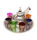 Moroccan Mint Tea Set Silver Tray, Large Teapot, 6 Tea Glasses, Teapot Holder