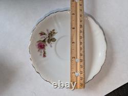 Moss Rose Japan Tea Pot, Sugar, Creamer, 6 Cups&Saucers. Gold Trim. Excellent