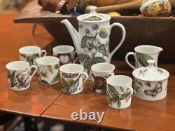 Mottahedeh Exotic Plant Vintage Sugar Creamer Teapot 7 Cups Chocolate Set Euc