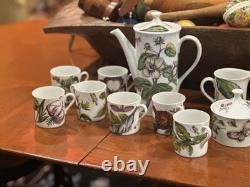 Mottahedeh Exotic Plant Vintage Sugar Creamer Teapot 7 Cups Chocolate Set Euc