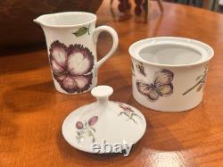 Mottahedeh Exotic Plant Vintage Sugar Creamer Teapot 7 Cups Chocolate Set Euc