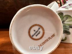 Mottahedeh Exotic Plant Vintage Sugar Creamer Teapot 7 Cups Chocolate Set Euc