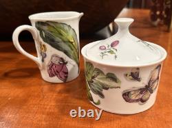 Mottahedeh Exotic Plant Vintage Sugar Creamer Teapot 7 Cups Chocolate Set Euc