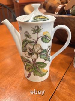 Mottahedeh Exotic Plant Vintage Sugar Creamer Teapot 7 Cups Chocolate Set Euc