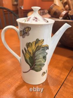 Mottahedeh Exotic Plant Vintage Sugar Creamer Teapot 7 Cups Chocolate Set Euc