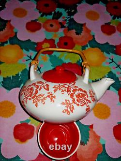 Mount Everest Tea Pot Set 4 Cups Good Condition Rare Floral China Japan