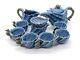 Newqz Sky Blue Glaze Conch Shaped Kung Fu Tea Set, 1 Pot 6 Cup, Including Tea