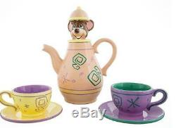 NEW Ceramic DISNEY DORMOUSE TEA SET Alice in Wonderland WHIMSICAL TEA POT 2 CUPS