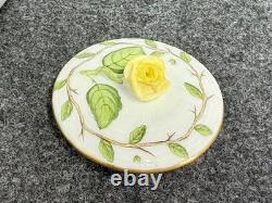NEW Herend Rothschild Garden Teapot With Rose Finial Leaf Handle 5.5 in High