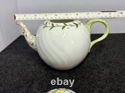 NEW Herend Rothschild Garden Teapot With Rose Finial Leaf Handle 5.5 in High