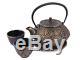 NEW Japanese Teapot & 2 Cup Set, Cast Iron Tetsubin Tea Pot Kettle & Cups, Gold