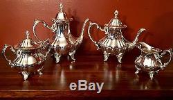 NEW, NEVER USED, TOWLE SILVERPLATE, FOUR PIECE COFFEE AND TEA SET