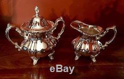 NEW, NEVER USED, TOWLE SILVERPLATE, FOUR PIECE COFFEE AND TEA SET