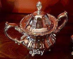 NEW, NEVER USED, TOWLE SILVERPLATE, FOUR PIECE COFFEE AND TEA SET