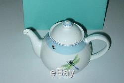 New Tiffany Summer Tea Pot With LID + Box Nib Unused Dragonflies