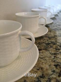 NEW Wedgwood Nantucket Teapot PLUS 8 Flat Cups & Saucers Sets- FREE SHIPPING