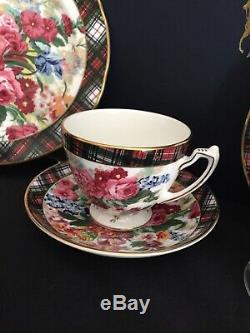 NIB Ralph Lauren Wedgwood Hampton Floral Tea Set Teapot Creamer & Sugar 4 C&S