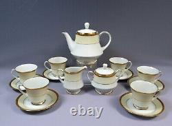 NORITAKE ASTORIA Coffee Tea set Gold Cream Teapot Cream Sugar Teacups