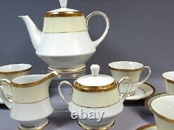 NORITAKE ASTORIA Coffee Tea set Gold Cream Teapot Cream Sugar Teacups