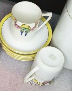 NORITAKE Tea Set Lovebirds Vintage Very Rare 1921-1946
