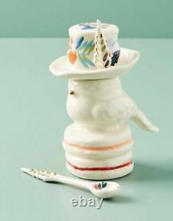 NWT Anthropologie Corinne Tea Set- Teapot, Sugar, Creamer Rabbit Bird Holiday