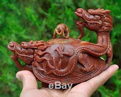 Natural Chicken-blood Stone Dragon Teapot /Tea Pot Carving Hand Carved Statue