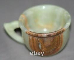 Natural Onyx Saucers 4.5 & Six Cups 3 Set Green Onyx