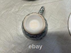 Neiman Marcus Estel Porcelain Gold Plated Iridescent Green Tea Coffee Pot Set