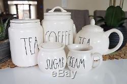 New 9 pcs Rae Dunn Coffee Tea Canister Teapot Sugar Pot and Cream Pitcher set 5