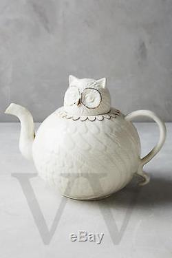 New Anthropologie BALDUCCI Owl Tea Set / Teapot & Sugar Bowl WILD MASQUERADE