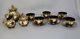 New Czech Bohemian Handmade Glass 17 Pc. Tea Set Unique Black & 24kt Gold
