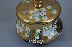 New Czech Bohemian Handmade Glass 17 pc. Tea Set Unique Black & 24kt Gold