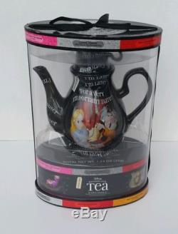 New Disney Parks Alice in Wonderland Ceramic Black Tea Pot Teapot Gift Set