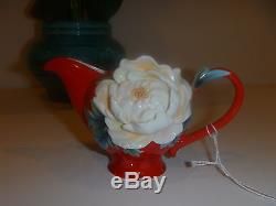 New Franz Porcelain Venice Peony set of teapot, salt&pepper, creamer, sugar jar