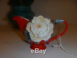 New Franz Porcelain Venice Peony set of teapot, salt&pepper, creamer, sugar jar