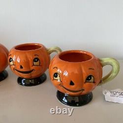 New Johanna Parker Transpac Pumpkin Teapot & Set Of 4 Teacups Halloween 2020